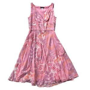 Dressbarn Silk Chiffon Floral Print Dress Size 10 Whimsical Fairy Summer